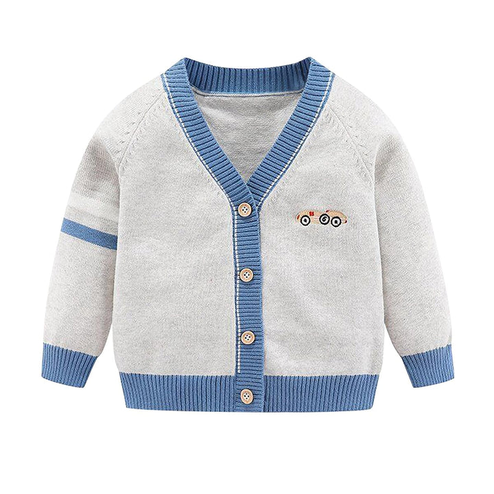 Kleinkind Baby Jungen Strickjacke kleine Jungen V-Ausschnitt Baumwolle Pullover Kinder Lange Ärmel J