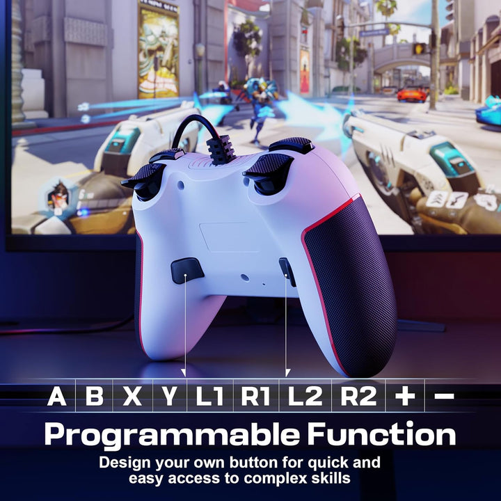 RivalPlay PC Controller mit 2-Tasten-Zuordnung, Kabelgebundener Joystick Controller Kompatibel für W