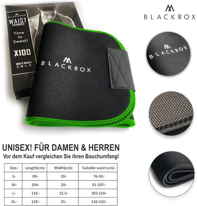 BLACKROX Waist Trimmer Fitnessgürtel Vergleichssieger Damen & Herren,Schwitzgürtel zur Fettverbrennu