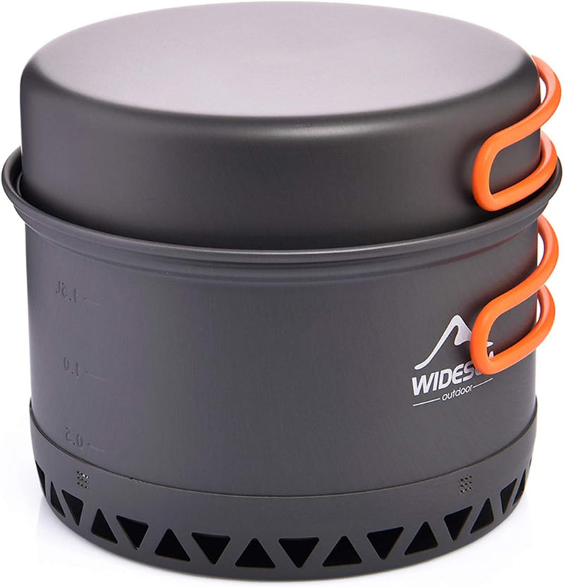 widesea Camping Kochgeschirr Outdoor Topf Pfanne Kochgeräte Wärme-Design für Wandern für 2-3 Persone