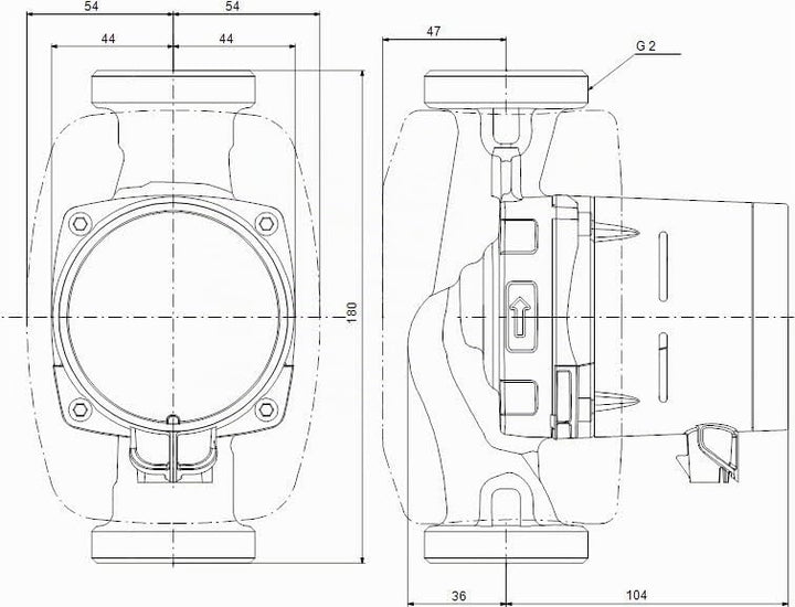 Grundfos Heizungsumwälzpumpe ALPHA2 230 V, PN 10, 180mm Typ 32-60, Rp 1