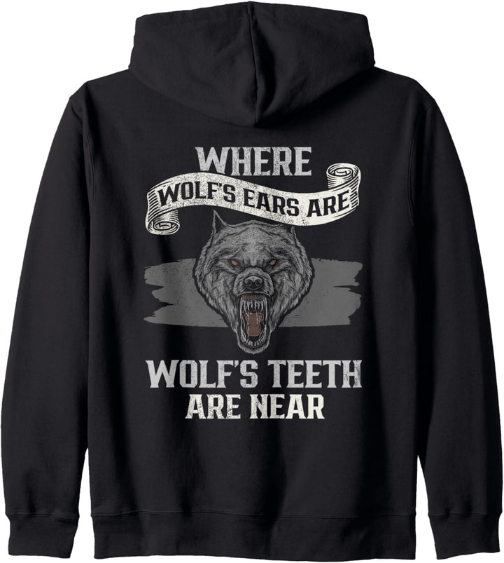 Where Wolfs Ears Are Wolfs Teeth Are Near Wikinger Kapuzenjacke