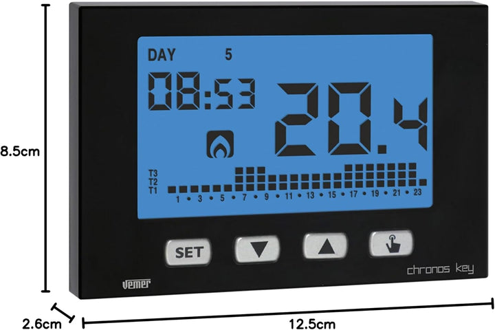Vemer ve726600 Thermostat, schwarz, Schwarz