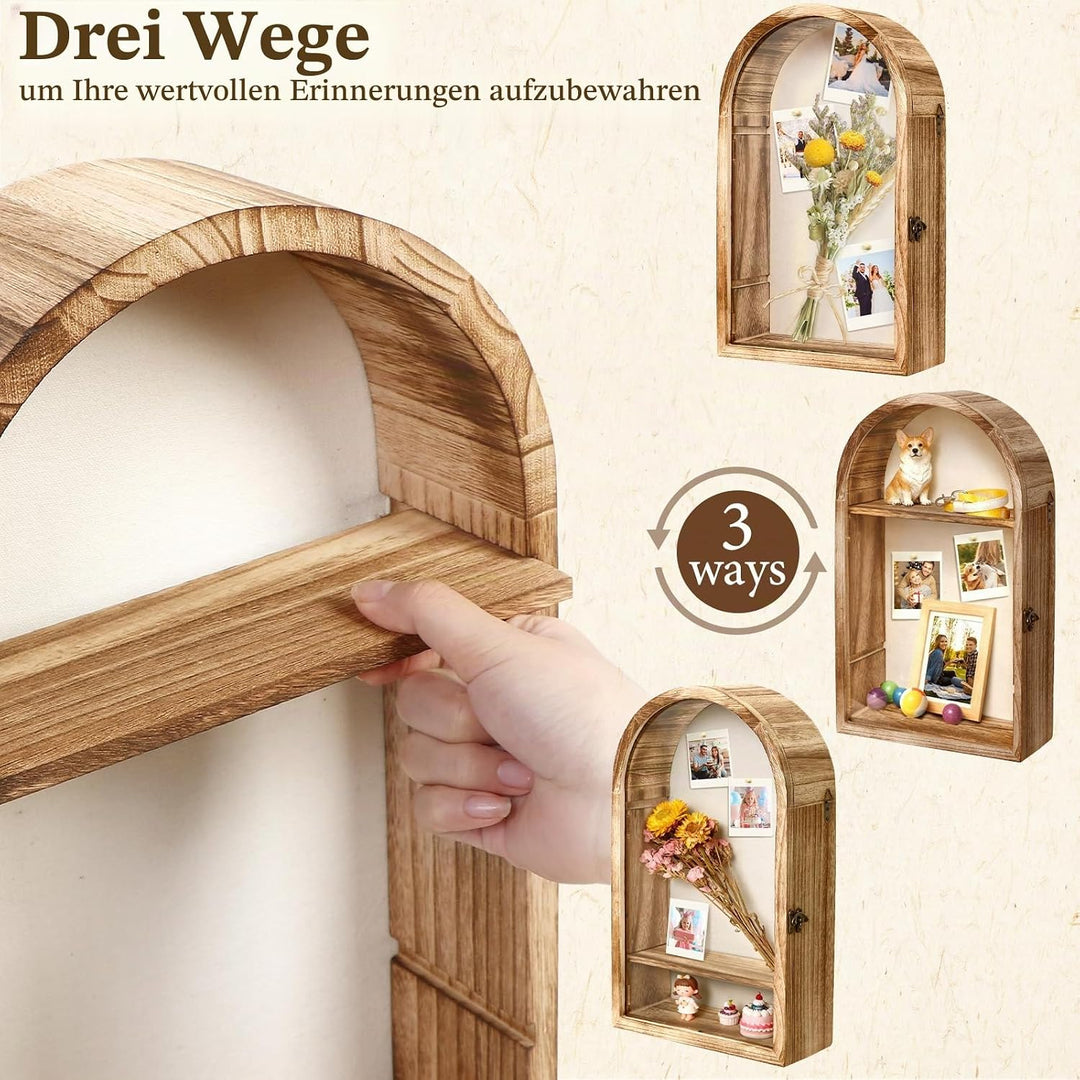 Dremisland 3D Bilderrahmen zum Befüllen Blumen Grosse Schattenbox Vitrine Rahmen mit Flügeltür Bilde