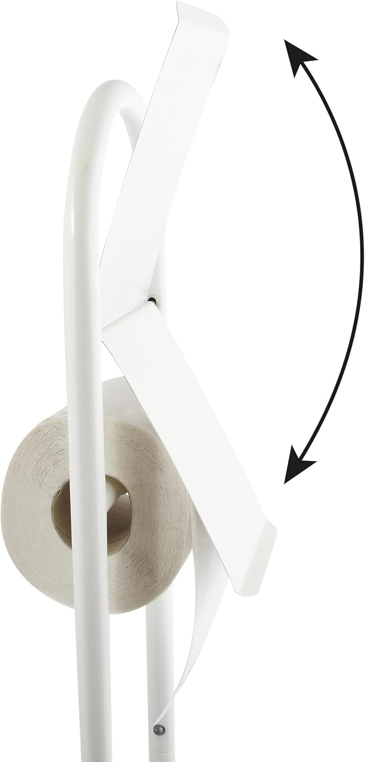MSV Stand WC Garnitur WC Bürste Toilettenbürste Klobürste aus Edelstahl Weiss 15,7x29x79cm