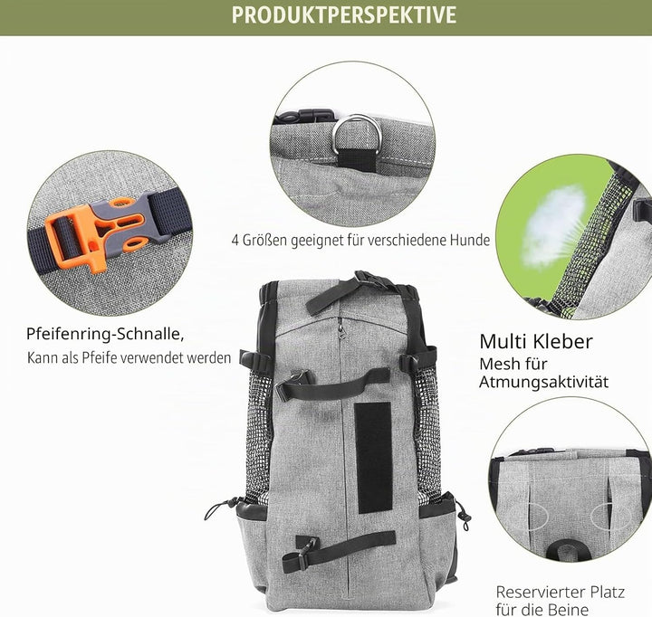 PETCUTE Hundetasche Hundetransporttasche Tragetasche für Hunde Katzen Wanderrucksack Seite Atmungsak