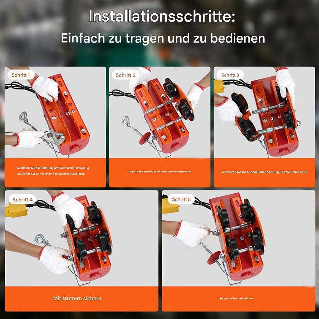Elektrische Laufkatze mit Hubwinde | Haushalts-Klein Kran,Flexibler Elektro Flaschenzug Handlaufkatz