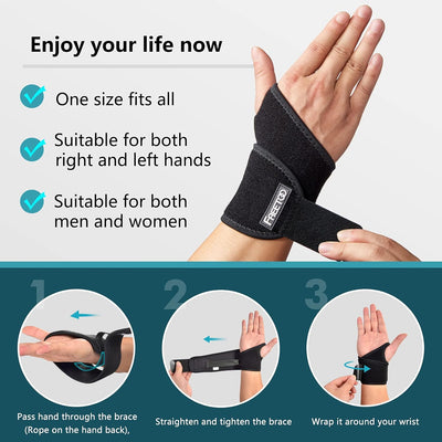 FREETOO 2er-Pack Handgelenk Bandagen, Handgelenkbandage Damen und Herren für Sehnenscheidenentzündun