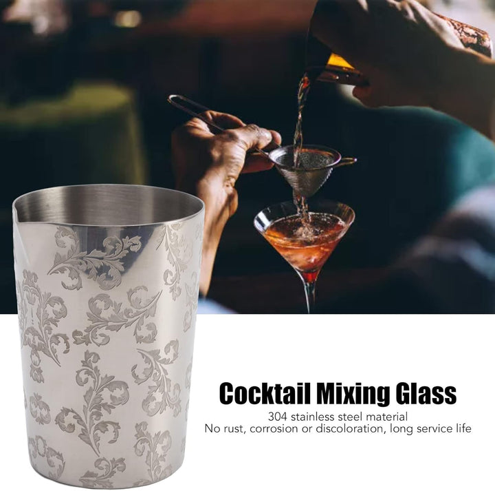 Cocktail-Rührglas, Edelstahl-Messglas, Figurenbecher, Cocktail-Rührbecher, Rührbecher, Graviertes Ba