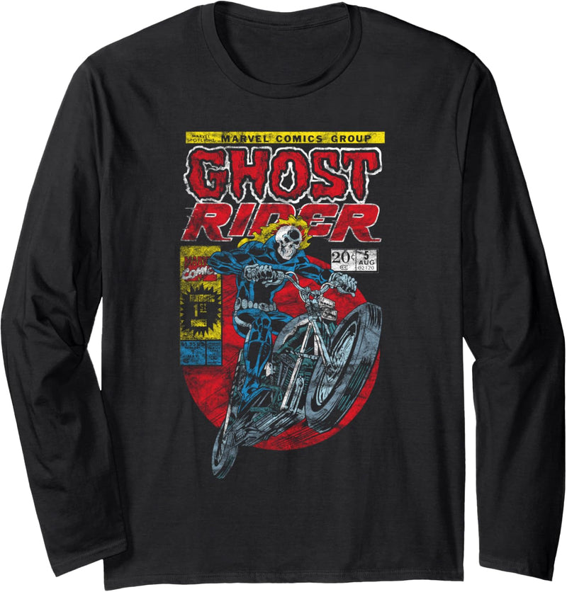 Marvel Ghost Rider Comic Cover Langarmshirt