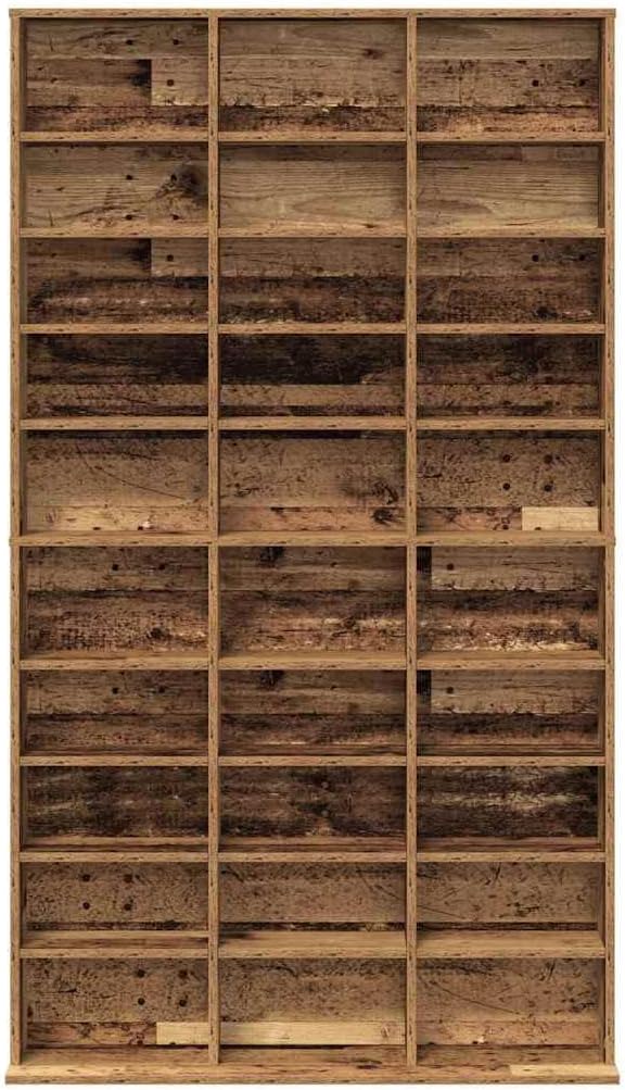 vidaXL CD Regal mit Regal Altholz 101 x 23 x 177,5 cm Holzwerkstoff, Moderner, rechteckiger Mediensp
