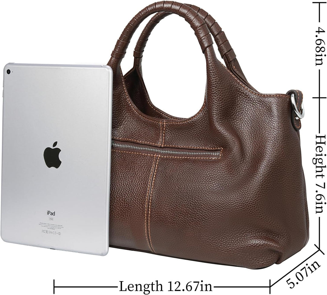 Iswee Damen Handbag for Women Umhängetasche Hobo Bag, Kaffee