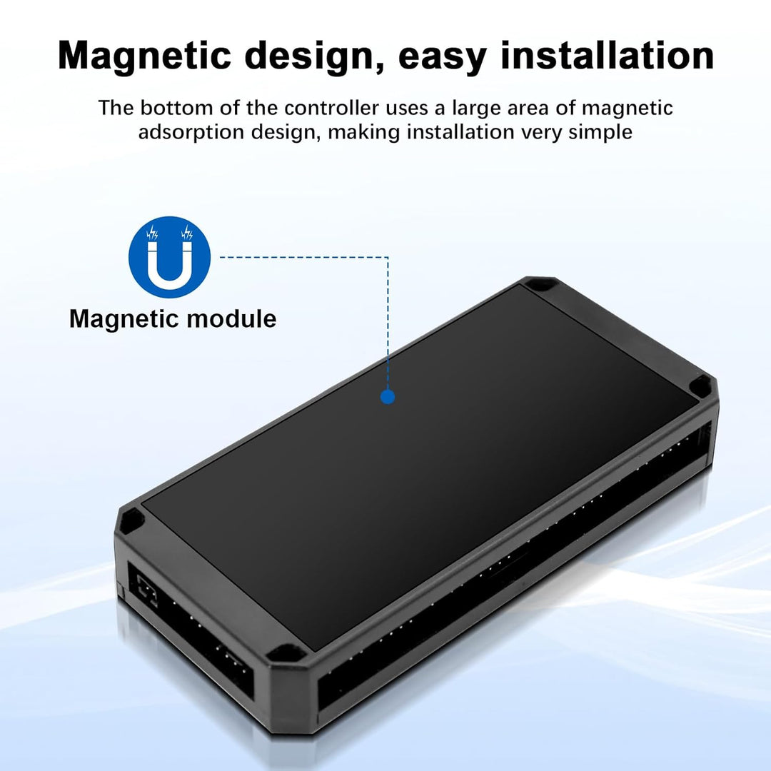 2-in-1 ARGB PWM Fan Hub mit Controller AYWHP 9 x 4Pin PWM Fan 5V 3Pin ARGB Ports Anschlüsse Kabellos
