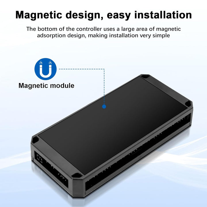 2-in-1 ARGB PWM Fan Hub mit Controller AYWHP 9 x 4Pin PWM Fan 5V 3Pin ARGB Ports Anschlüsse Kabellos