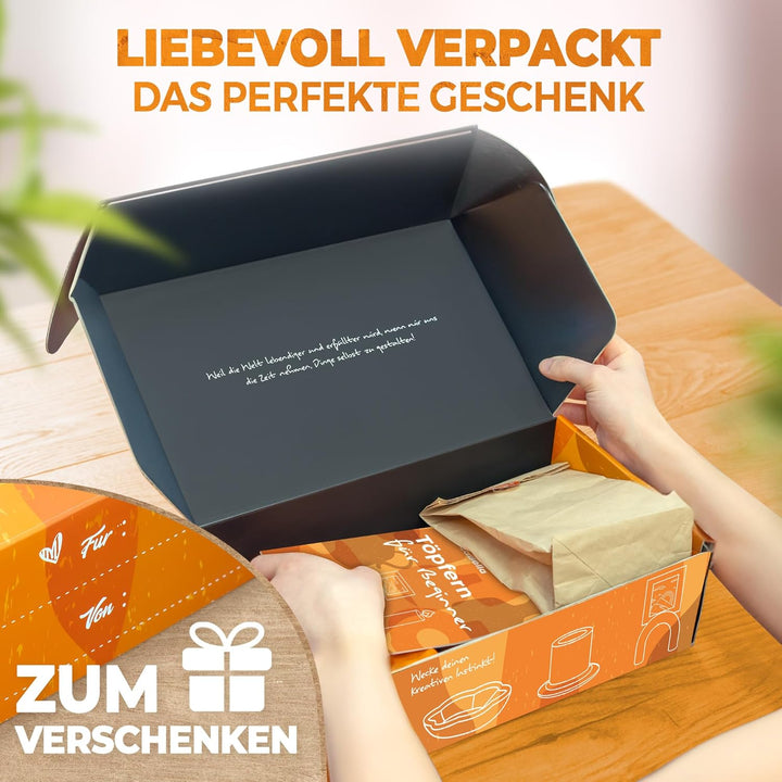 KreaBella Töpferset - DIY töpfern für Zuhause, Lufttrocknender Ton zum basteln, selbsttrocknender To