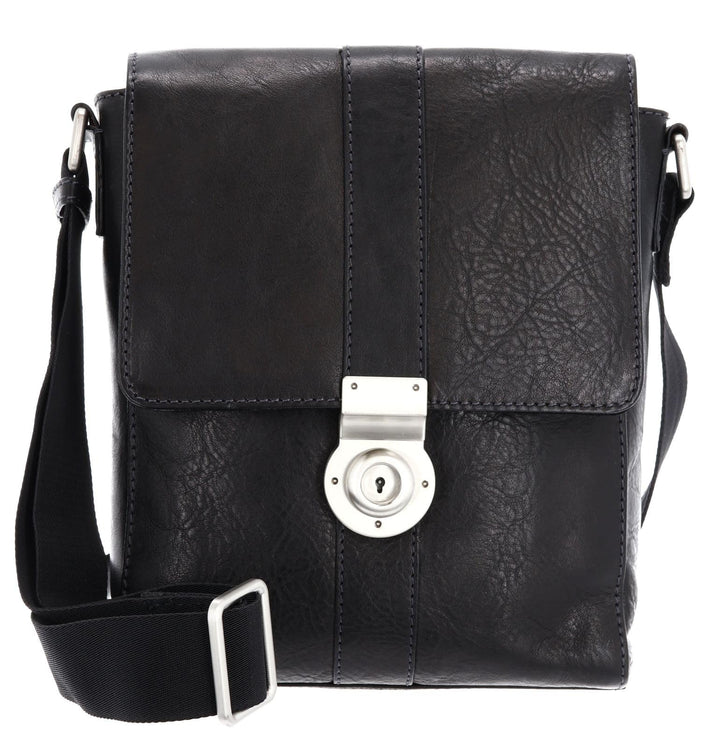 Leonhard Heyden Bergamo S Umhängetasche Leder 20 cm Schwarz, Schwarz
