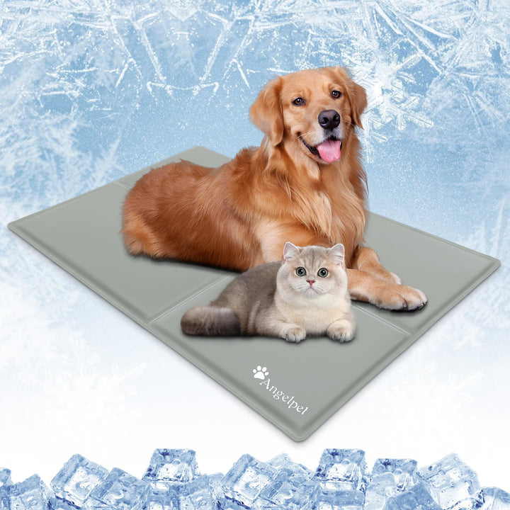 Angelpet Kühlmatte Hund, XL 120x80cm – Ungiftige Selbstkühlende Gelmatte Bett, Langlebige wasserdich