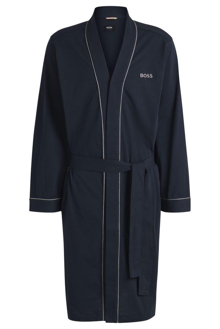 BOSS Hugo Boss Herren Bademantel Kimono BM 10121122 02, Einfarbig, S Blau
