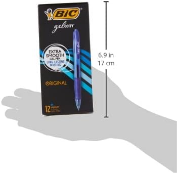 BIC Velocity Retractable Gel Pen, Refillable, Medium Point (0.7 mm), Blue, 12 Pens by Corporation 12