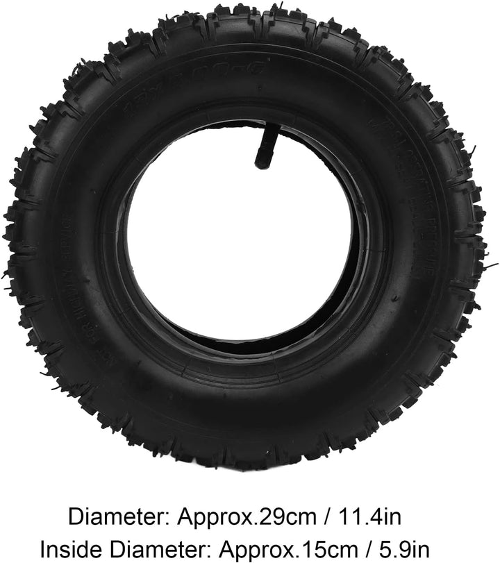 Dilwe Offroad-Reifen, 13 X 5.00-6 Gummi-Innen- und Au?enreifen mit Geradem VentilschaftElectric Bicy