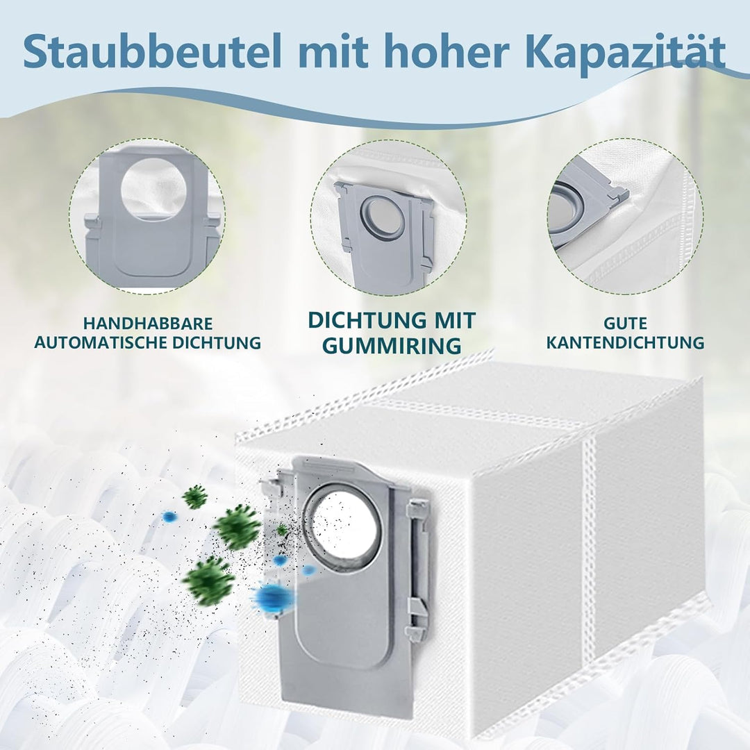 28 Stück Zubehör für Roborock Q10 S5+/ Q10 S5 Roboter Staubsauger, 2 Hauptbürsten, 6 Hepa Filters, 6