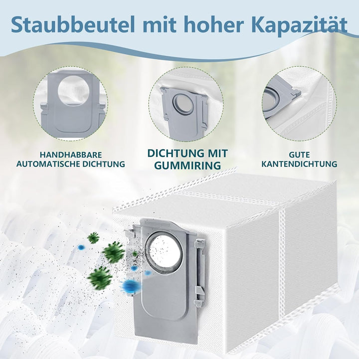 28 Stück Zubehör für Roborock Q10 S5+/ Q10 S5 Roboter Staubsauger, 2 Hauptbürsten, 6 Hepa Filters, 6