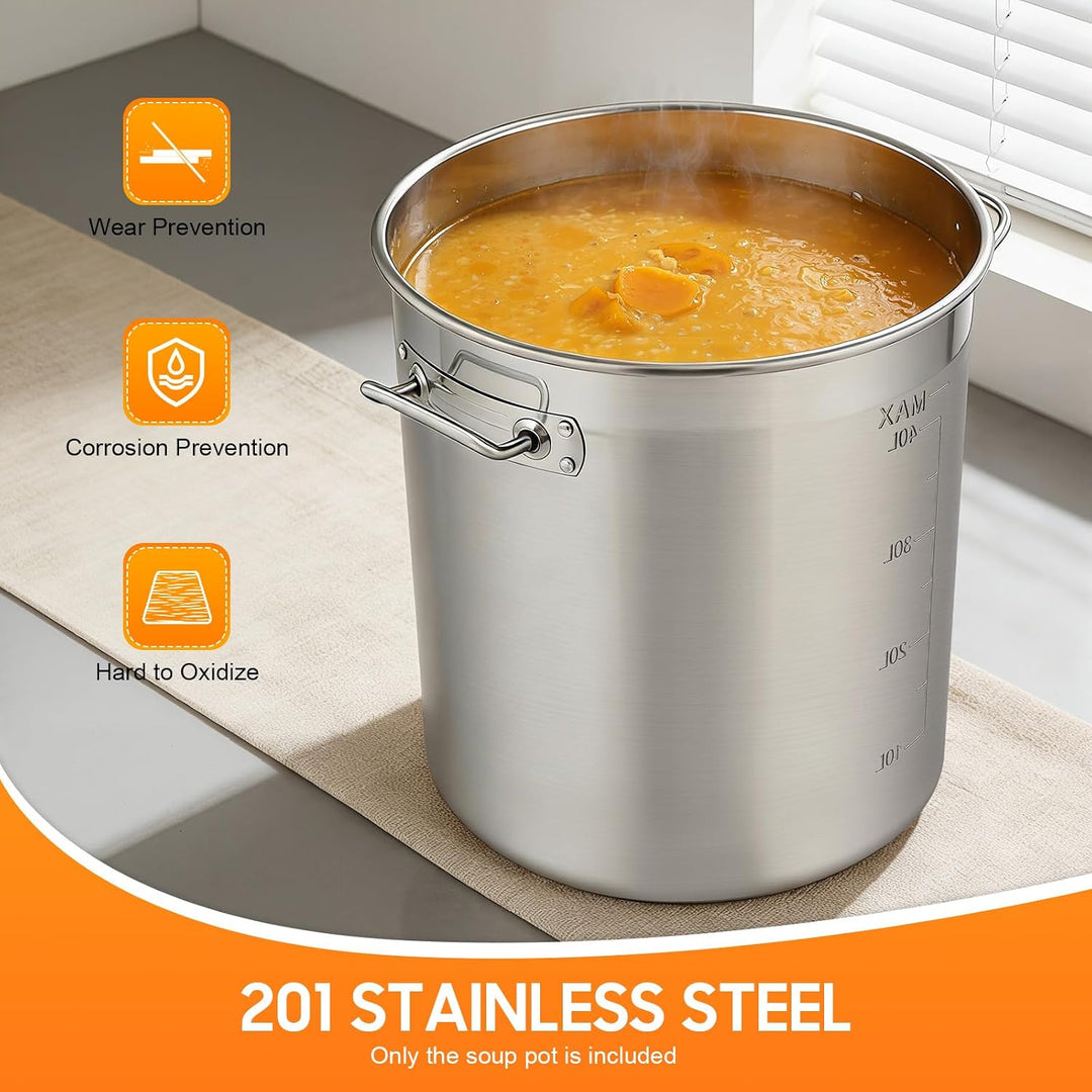 Gastronomie Kochtopf Suppentopf,35L/50L/70L/100L Edelstahl Kochtöpfe,Suppentopf mit Deckel,Grosser T