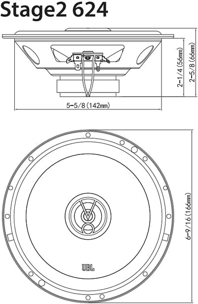 JBL Stage2 624 2-Wege Auto Lautsprecher Set von Harman Kardon - 240 Watt KFZ Autolautsprecher Boxen