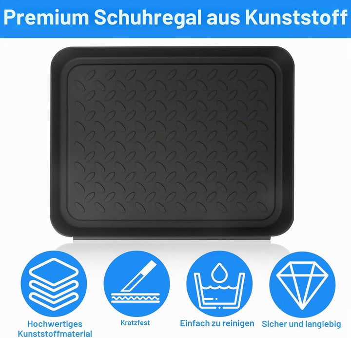 4 Stück Schuhabtropfschale,Schuhmatte Abtropfwanne 35 x 27.5 x 3 cm, Rutschfeste Kunststoff Schuhwan