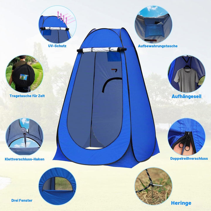 TUKAILAI Camping Toilettenzelt Duschzelt Pop Up Umkleidezelt Privatsphäre Toilette Umkleidekabine La