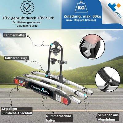 eBike Fahrradträger für Anhängerkupplung Fahrrad Heckträger Radträger - Back 3 - Fahrradträger e-Bik