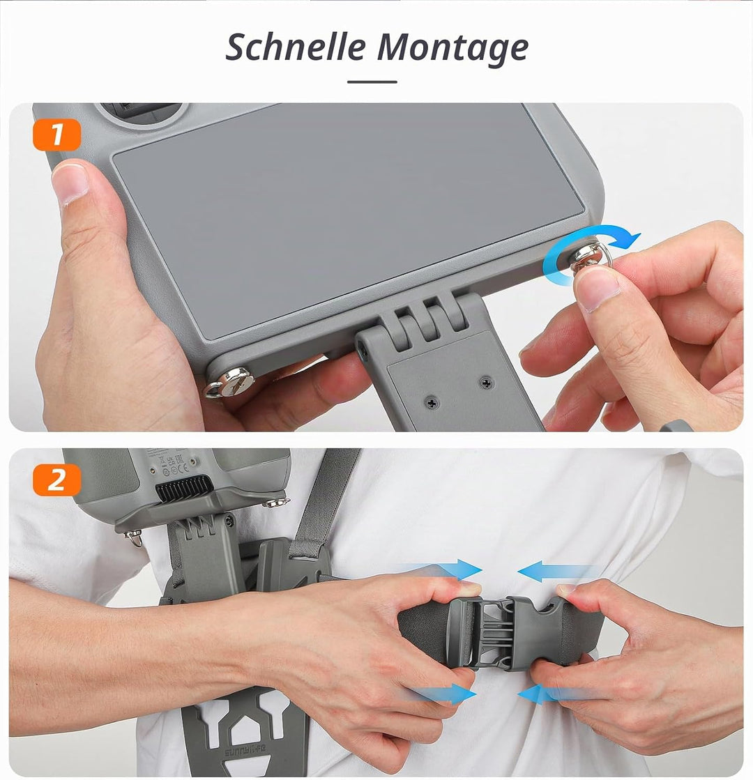 Brusthalterung kompatibel mit DJI RC 2/1 Fernbedienungshalterung Rücken Brustband Hüftgurt Stützhalt