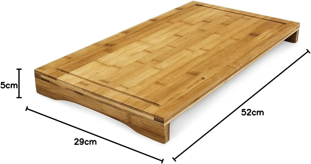 Relaxdays Schneidebrett Bambus HxBxT: ca. 4,5 x 52 x 29 cm grosses und robustes Holzbrett Küchenbret