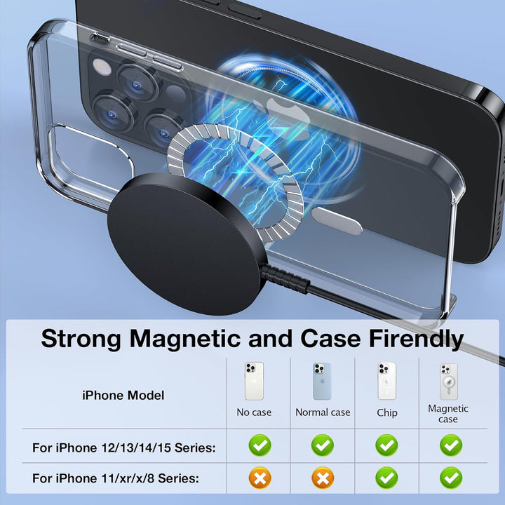Mag-Safe Ladegerät für iPhone Ladestation: Magnet Wireless Charger Induktive Kabelloses Ladepad Komp