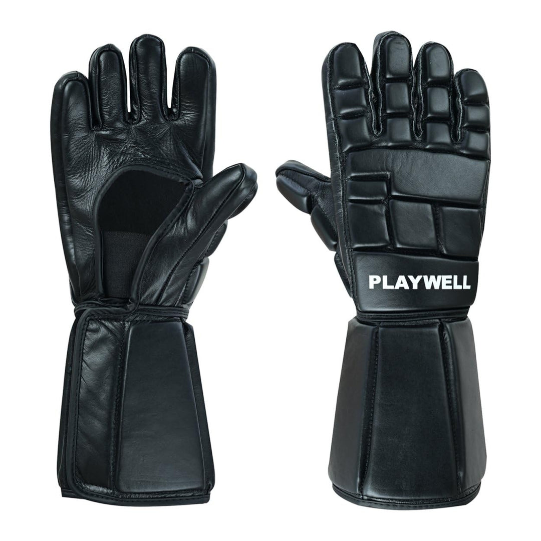 Martial Arts Sparring-Handschuhe, Leder, ultimativer Stock, Escrima/Kali, mit Unterarmschutz, S