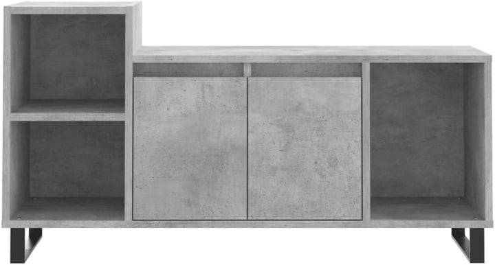 TV-Schrank, Zementgrau, 100 x 35 x 55 cm, mehrschichtiges Holz, Metall, TV-Schrank, Vitrine mit Türe