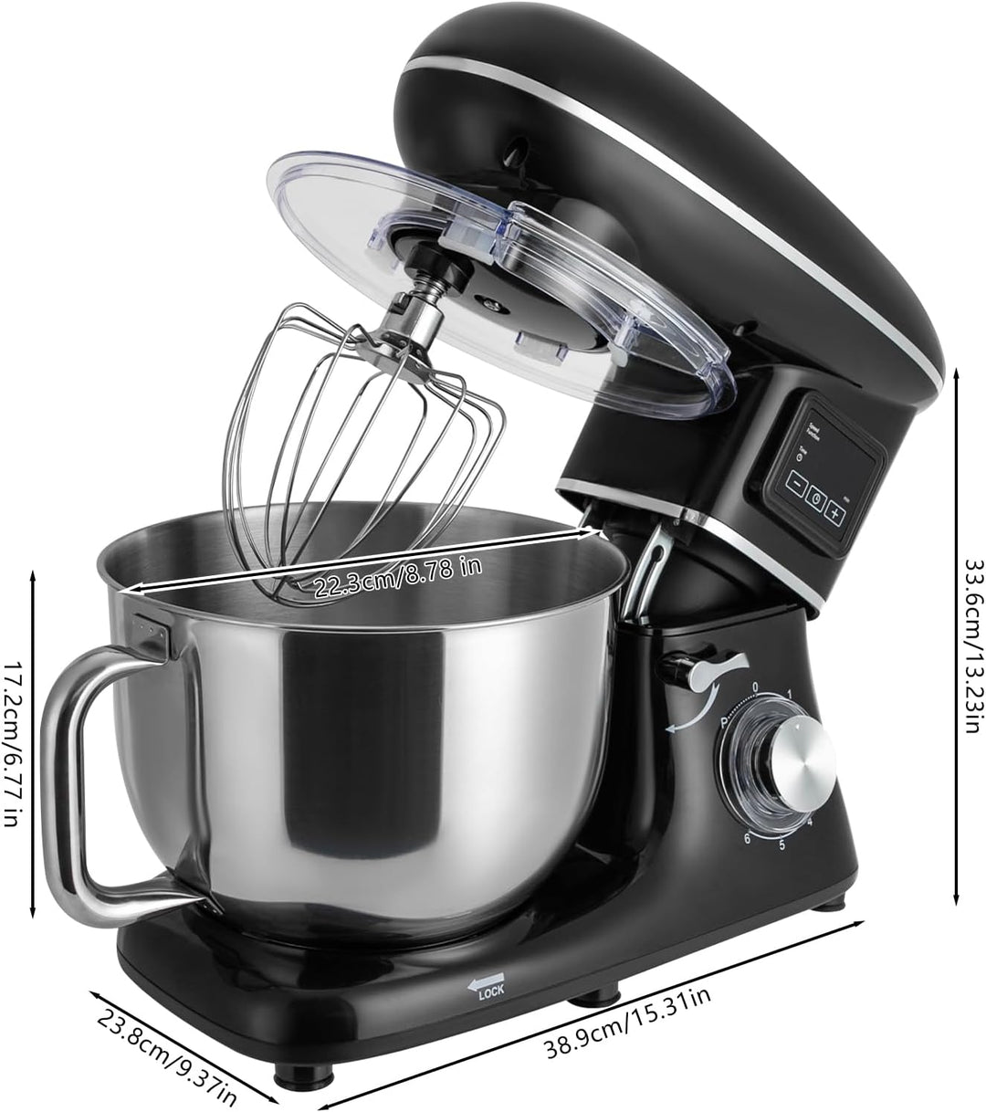 Küchenmaschine Knetmaschine, 6-Gang Küchenmaschine, 6.2L Kuchenmixer, Rührmaschine mit Schneebesen,