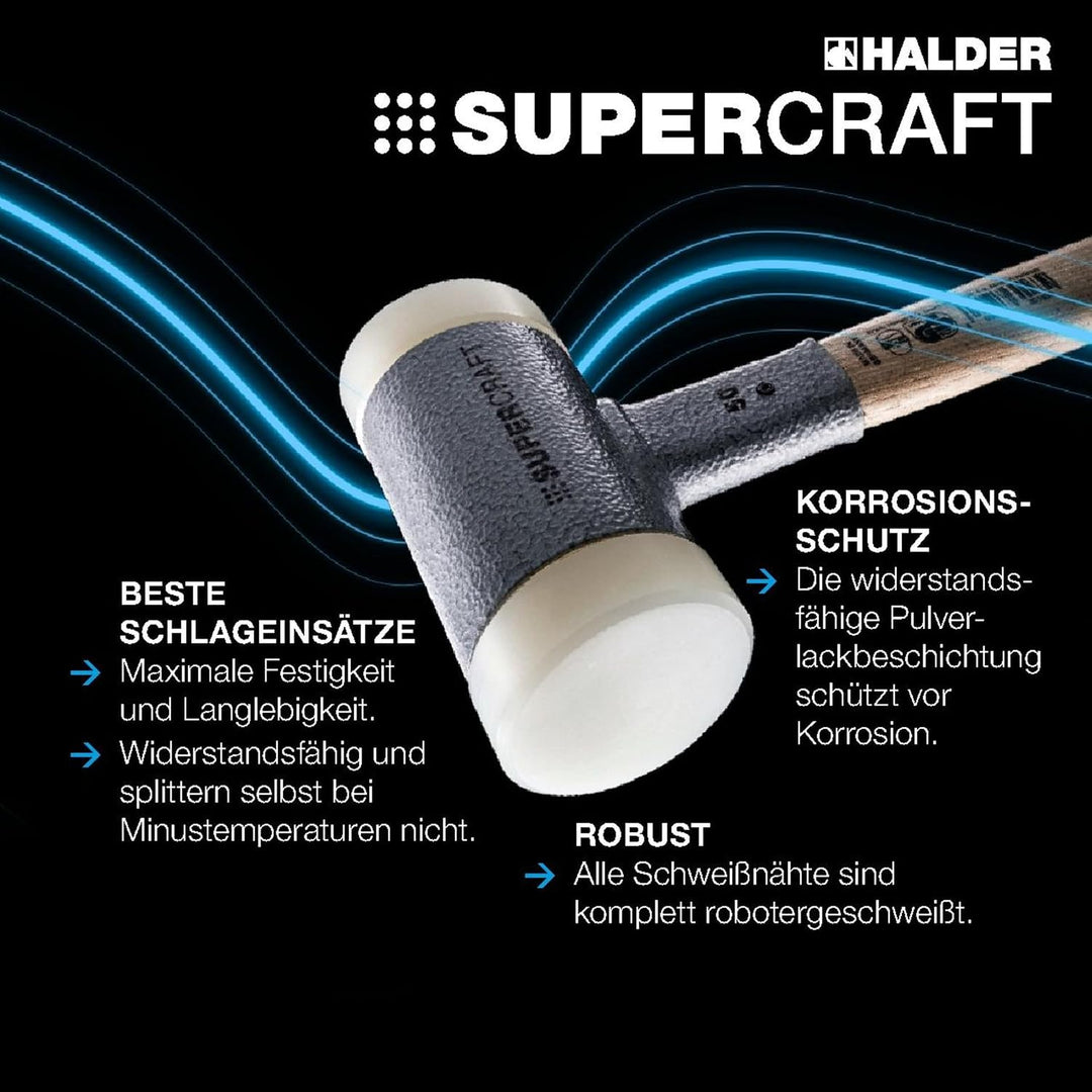 HALDER mit bruchsicherem Stahlrohrstiel und ergonomisch geformtem, rutschsicherem Griff | Ø=70 mm |