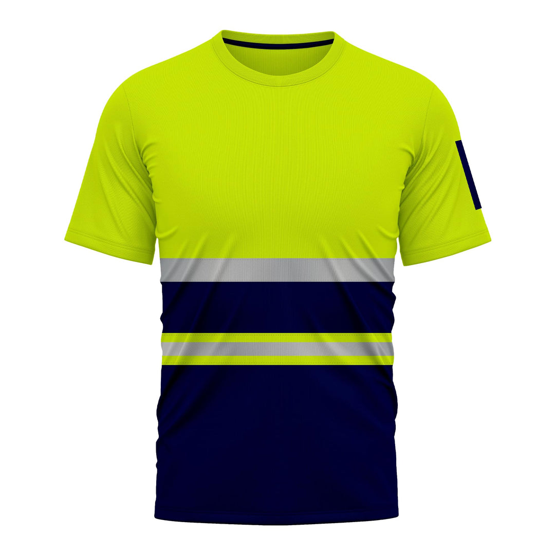 NOROZE Herren Hi-Viz T-Shirt Arbeitskleidung Reflektierendes Band Hohe Sichtbarkeit Sicherheitsmante