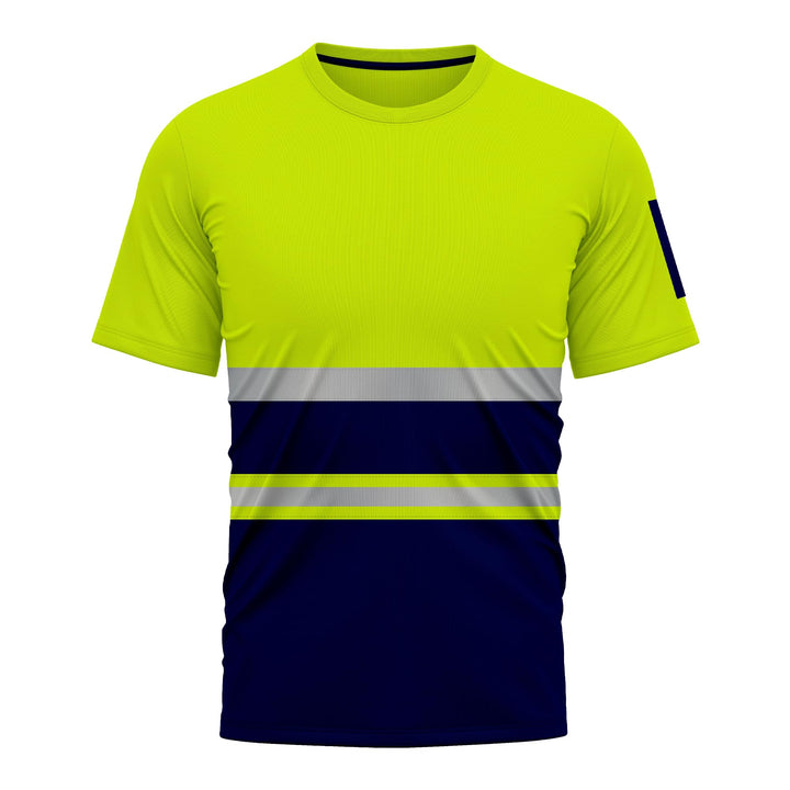 NOROZE Herren Hi-Viz T-Shirt Arbeitskleidung Reflektierendes Band Hohe Sichtbarkeit Sicherheitsmante
