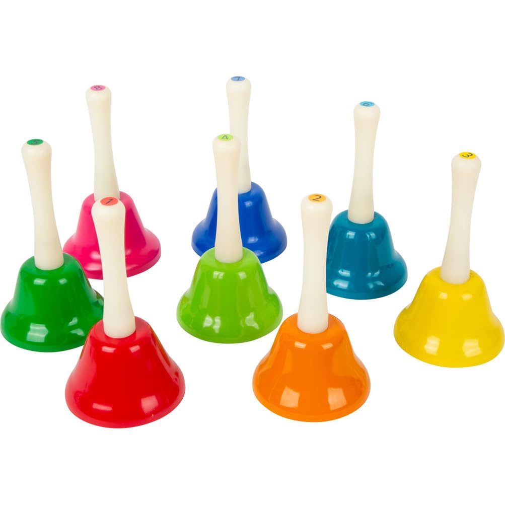 small foot Handglocken-Set, 8 Stück, zur musikalischen Früherziehung, Musikinstrument für Kinder ab