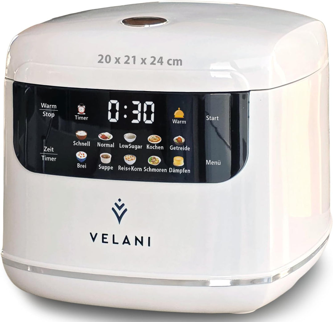 Mini Reiskocher kleiner Multikocher 0,8L 3,5 Cup/1-4 Portionen, 10 Programme für ALLE Reissorten ink