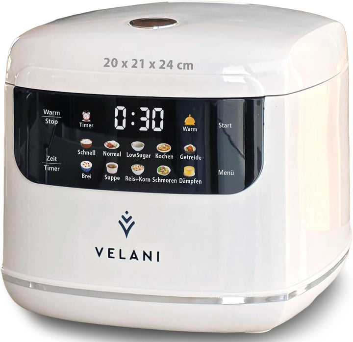 Mini Reiskocher kleiner Multikocher 0,8L 3,5 Cup/1-4 Portionen, 10 Programme für ALLE Reissorten ink