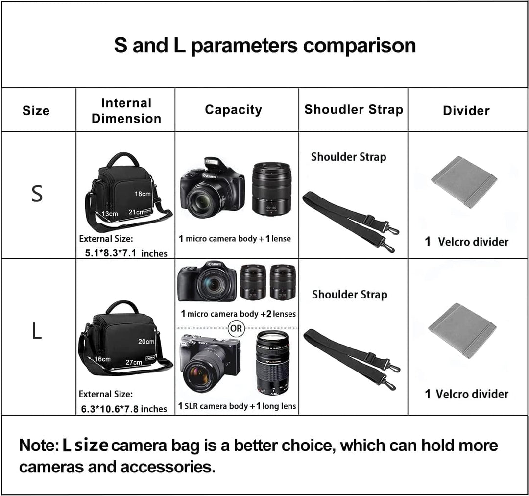 Cwatcun Kameratasche,SLR Fototasche,Kamera Tasche zum Umhängen kompatibel für Canon Nikon Sony SLR/D