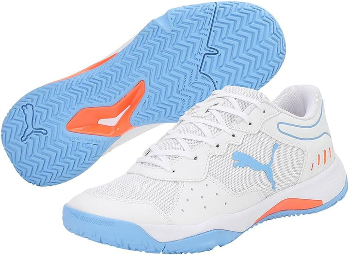 PUMA Unisex Solarsmash RCT Bootsschuh 39 EU Puma White Puma Black Team Light Blue, 39 EU Puma White