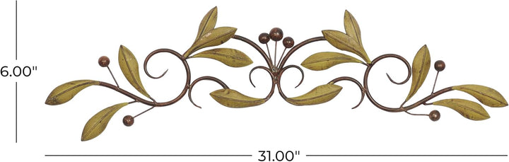 Deco 79 63084 Wanddekoration aus Metall, 78,7 cm breit, 15,2 cm hoch, Grün, 31" x 6", Grün