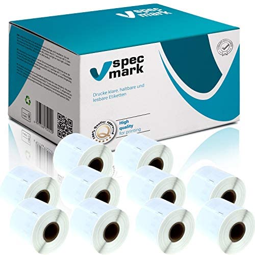 10 Etiketten-Rollen kompatibel mit DYMO 99014 54mm x 101mm S0722430 220 Stück kompatibel zu allen Et