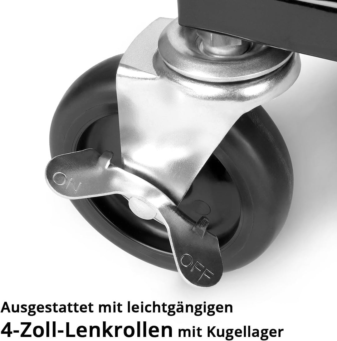 STAHLWERK Werkstatthocker – rollbarer Werkstattsitz MMH-135 ST bis 135 kg | Grosser Werkzeug-Organiz