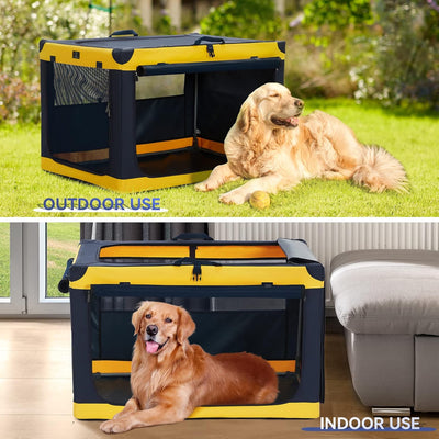 A 4 Pet Hundebox Faltbar für Auto Hunde Hundetransportbox Faltbar Hunde Reisebox Hundebox Kofferraum