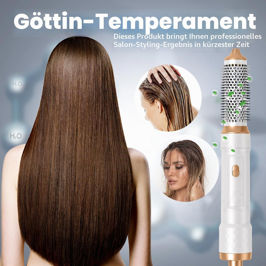 Airstyler 5 in 1 Hair Styler 1000W Warmluftbürste Set mit Auto Lockenstäbe,1000W Haartrockner Air br
